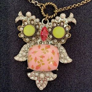NWOT Betsey Johnson owl bee flower bow necklace